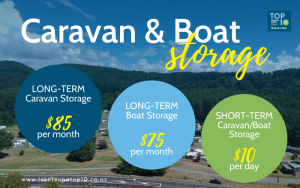 caravan and boat storage pricing in Motutere Bay Top10 Holiday park